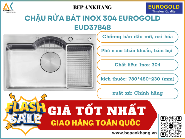 Chậu rửa bát chống xướt Eurogold EUD37848